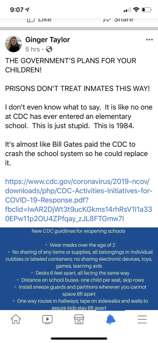 The earliest version we’ve seen is even formatted on a blue background very similar to the color CDC does actually use on its website, making it look like a real CDC summary. Note the typo in the word “guidlines” at the top./4