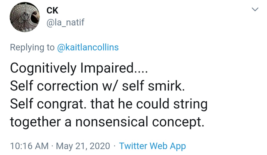 la_natif's tweet photo. @JamesMSama @kaitlancollins Nonsensical .....
#AbsoluteChaoticDisaster https://t.co/dtFLbXn0Ts