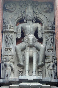 Astachala Surya - Evening Sun- The PreseverThe third image of Sun God on the the Northern side wall called "Haritasva"when all the other horses are completely tired,completing his journey by riding on the back of the last horse, also found to be stooping with its folded legs.