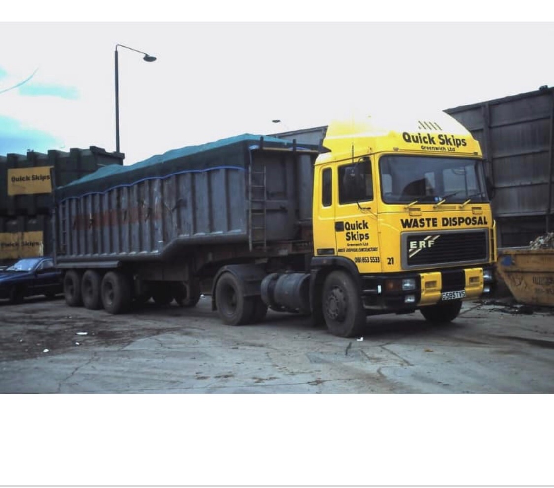 QuickSkipsLdn's tweet image. Picture of one of our old Erfs unit and trailer