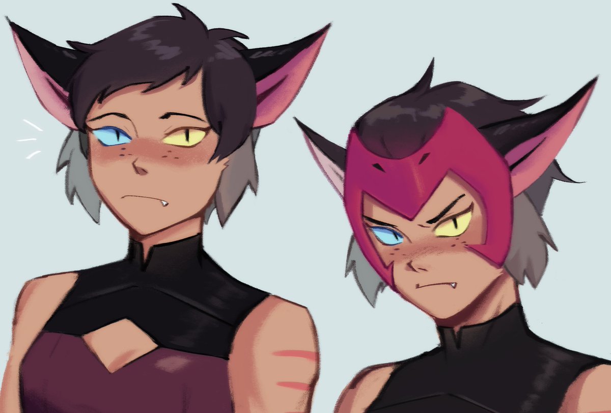 dam | commissions open on Twitter: "i love catra's short hair, but i kind  of miss the gray tufts and headpiece #shera #spop #sheraS5  https://t.co/3WZPtufSTR" / Twitter
