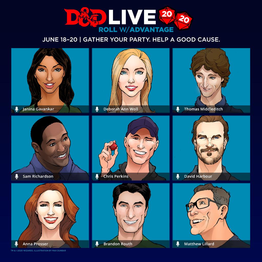 It's official—we're hosting a star-studded #DNDLive2020 on June 18-20! Keep an eye on our website and tune in to Twitch at 12PM PT TODAY for a bonus episode of Dragon Talk for more details!

More info ➡️ dnd.wizards.com
Livestream ➡️  twitch.tv/dnd/