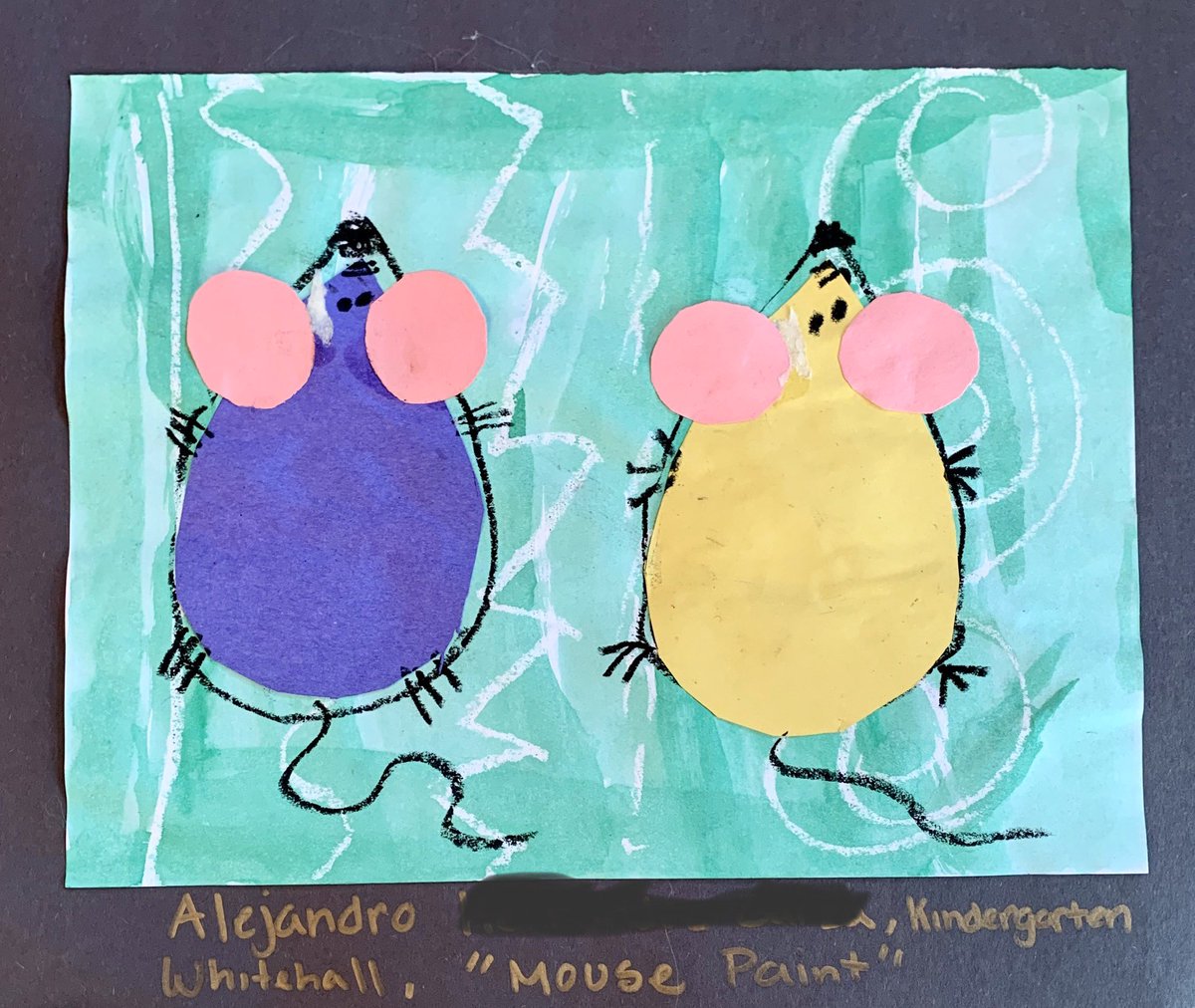 WhitehallART's tweet photo. Little kindergarten primary color mice playing together to make the secondary colors! @WhitehallNASD #nasdproud https://t.co/J52aU2VgVB