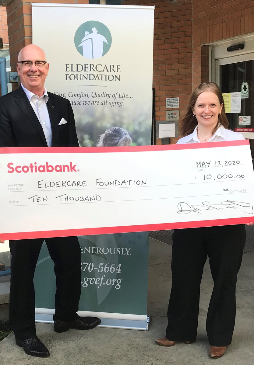 Thank you again to Scotiabank, and to everyone who donated to take advantage of their $10,000 gift matching offer, resulting in $20,000 towards the purchase of cell phones and tablets computers to keep residents in long-term care connected.