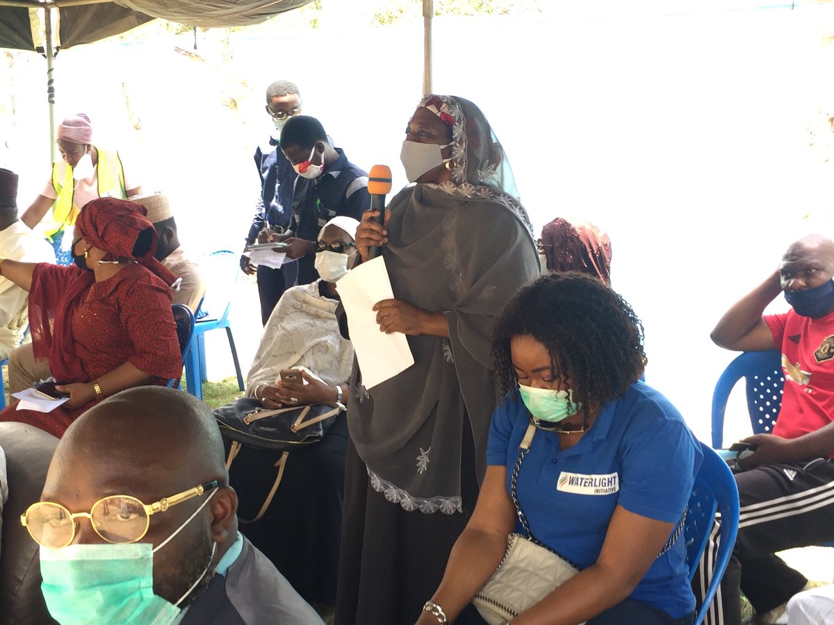 Member, BOT, Azzawaj Women &amp; Children Intervention Centre, Haj. Saadatu Bello, delivering a goodwill message @ flag-off of the distribution of palliatives to Orphange Homes by the Hon. Minister of Humanitarian Affairs, Disaster Management &amp; Social Development..
