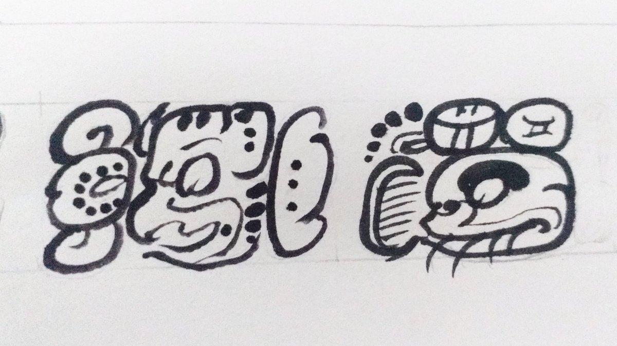 KantunAhau's tweet photo. Cuando estás practicando tu #caligrafía y como no se te ocurre nada escribes el nombre de gente famosa. Yuhkno'm Ch'e'n, el Divino Señor de Kanu'l. #mayanglyphs #caligraphy #pincel #tinta #brushpen #ink #brushlettering #hieroglyphics #jeroglíficos #jeroglificosmayas #canul https://t.co/OSBQL0DUuX