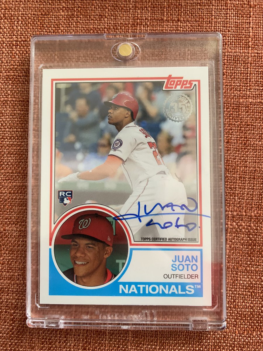 HotIceCards's tweet photo. 2 years ago today Juan Soto made his debut.
Today I add this to the pc
#JuanGoato #ChildishBambino #TheHobby https://t.co/UGuNNrcWTw