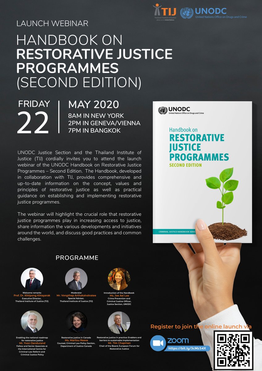 Restorative Justice peeps should check out this webinar.  It is a product of resolutions that Canada championed at the UN over the past several years.  Kudos to the team who worked on this important product that will support international rj development.

#RJHandbookLaunch