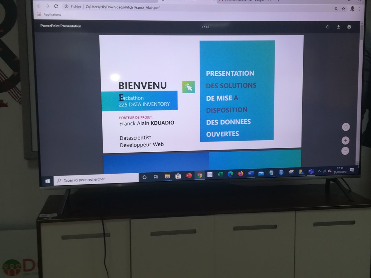 DCDJCI's tweet photo. "Hack The #225DataInventory" 

Picth 4:  M. Franck Alain KOUADIO sur le thème de "la présentation des solutions de mise à disposition des données de la plateforme" 

 #InventaireDesDonnées #DCDJ #OpenDataCI #CAFDO https://t.co/lbpIUhLOye
