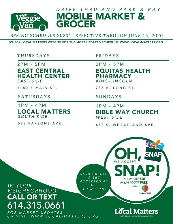 Franklin County JFS (@franklincojfs) on Twitter photo Looking for fresh, local & affordable food?๐๐ฅฆ
<a href="/LocalMattersOrg/">Local Matters</a> Veggie Van brings affordable, convenient food access to neighborhoods in #Columbus. Their year-round mobile market offers fresh, local produce, shelf stable items & meal kits!
Learn more: local-matters.org Looking for fresh, local & affordable food?๐๐ฅฆ
<a href="/LocalMattersOrg/">Local Matters</a> Veggie Van brings affordable, convenient food access to neighborhoods in #Columbus. Their year-round mobile market offers fresh, local produce, shelf stable items & meal kits!
Learn more: local-matters.org