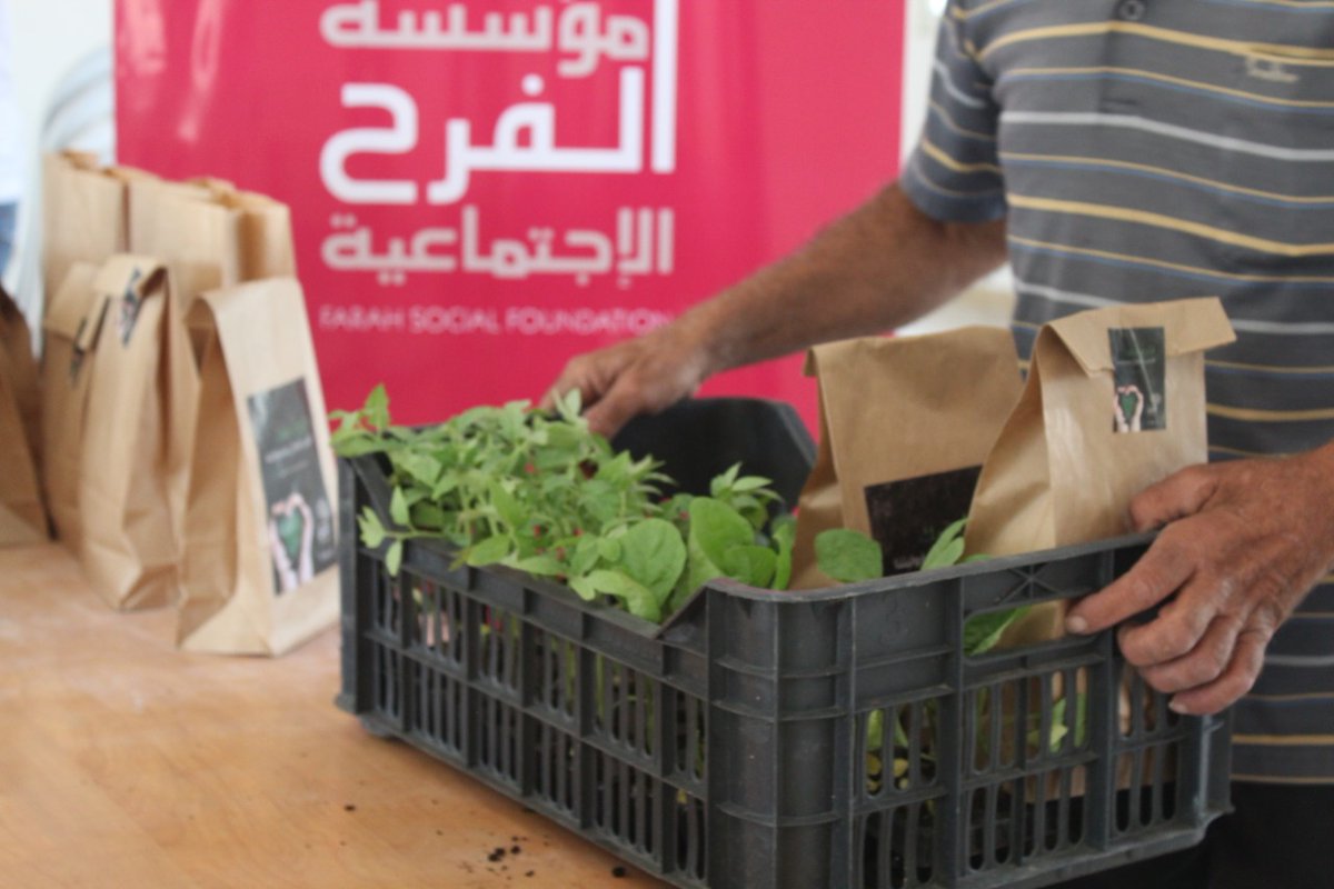 2000 #seedlings and seed bags were distributed today in #Beirut . Farah Social Foundation aims to motivate and support households in #urbanareas to grow vegetables to achieve #foodsecurity at the household level