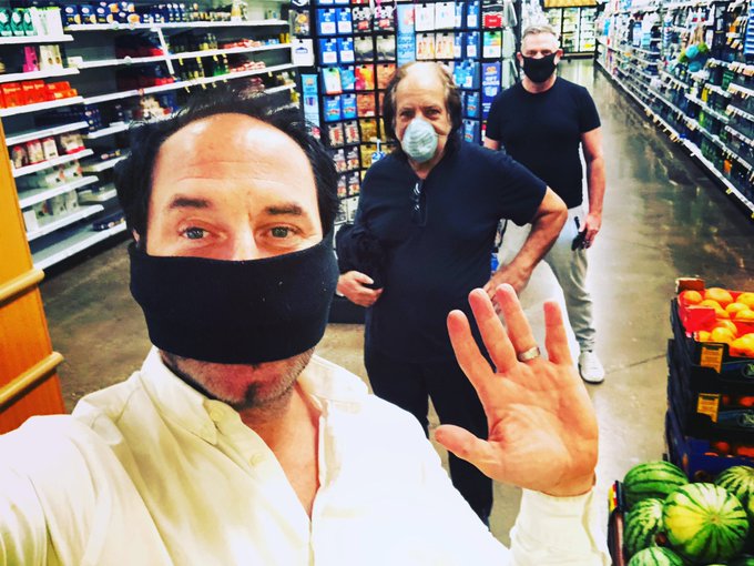 Practicing social distancing at Ralphs on La Brea with my manager @dantethecomic and my pal director<a href="/tag/quarantine"class="tags"><span>#quarantine</span></a><a href="/tag/quarantinelife"class="tags"><span>#quarantinelife</span></a>