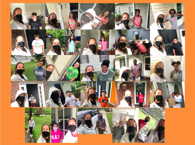 Sara Blair, fifth grade teacher, recently visited each of her fifth graders at their home. She took "us-ies" with each student as she delivered their book of the month. We love seeing all the smiles! 🐻❤️📚