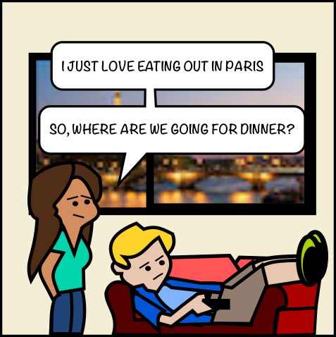 whackycomics's tweet photo. Lovers in Paris for the long weekend #comics #weekendvibes #webcomic #webcomics #lovers #couple #dinnerideas #food #paris #funny #ascension #holiday https://t.co/FLv4tgK7Jv