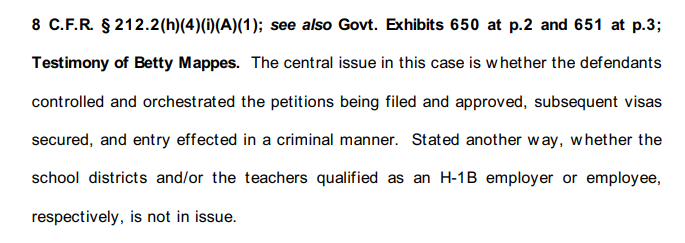 The prosecutors' argument for how this was "alien smuggling" was, well, just read it.The school district's ignorance about the law proved the Tolentinos' criminal intent? Huh?And for God's sake, "kept the school districts in the dart?" Nobody bothered to proofread? /7