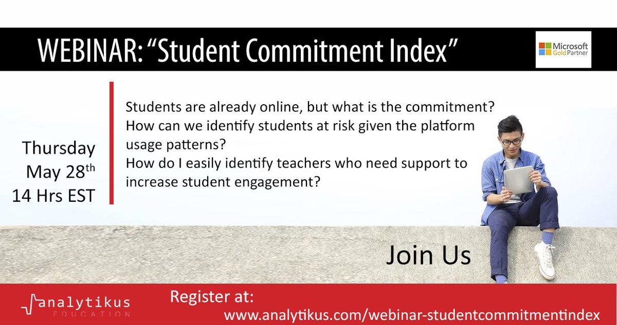 Webinar: 'Student Commitment Index'

Simplifies the understanding of each student's habits, allowing to identify potential areas of opportunity. 

Register at: analytikus.com/webinar-studen…

#MachineLearningn #StudentCommitment #University #HigherEducation #DataScience