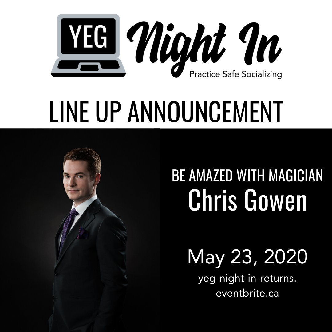 Chris Gowen is an award winning Magician and Master of sleight of hand from Edmonton who provides entertainment for the 21st century. Join us to support @MentalHealthAB and connect with our community. Tickets 👉🏻 YEG-night-in-returns.eventbrite.ca

#yeglocal #yegmusic #yegevents