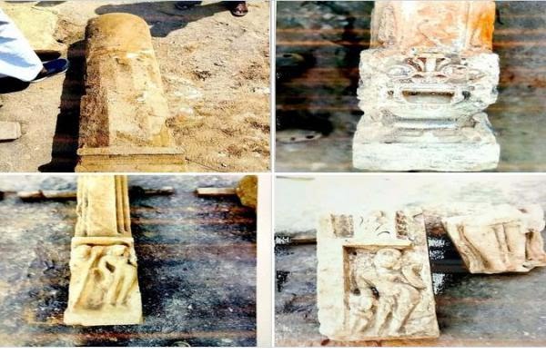 ReligionDharmic's tweet photo. Temple pillar, idols of deities and a Shivlinga have been Excavated at Ram Janma Bhoomi (RJB) in Ayodhya which was demolished by Mughal Invader Babur and constructed Babri Masjid in 1528.
#बौद्धस्थल_अयोध्या
#बौद्धस्थल_जामा_मस्जिद
#RamMandirExisted 
#DharmicNagarAyodhya https://t.co/hcSjGSDUiS