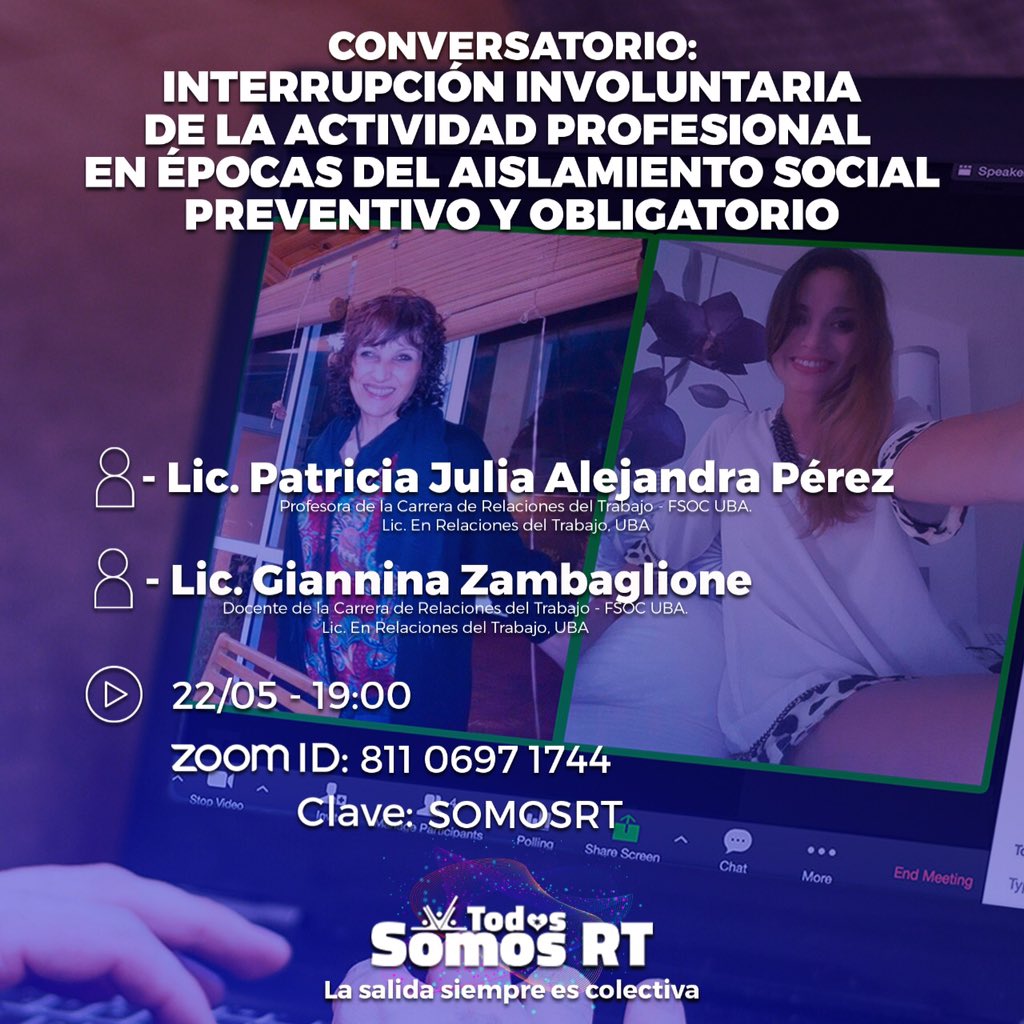 NoeliaLGabriel's tweet photo. 📅 Hoy 19 “Interrupción involuntaria de la actividad profesional en épocas de aislamiento social, preventivo y obligatorio” https://t.co/rH7dhyjssS