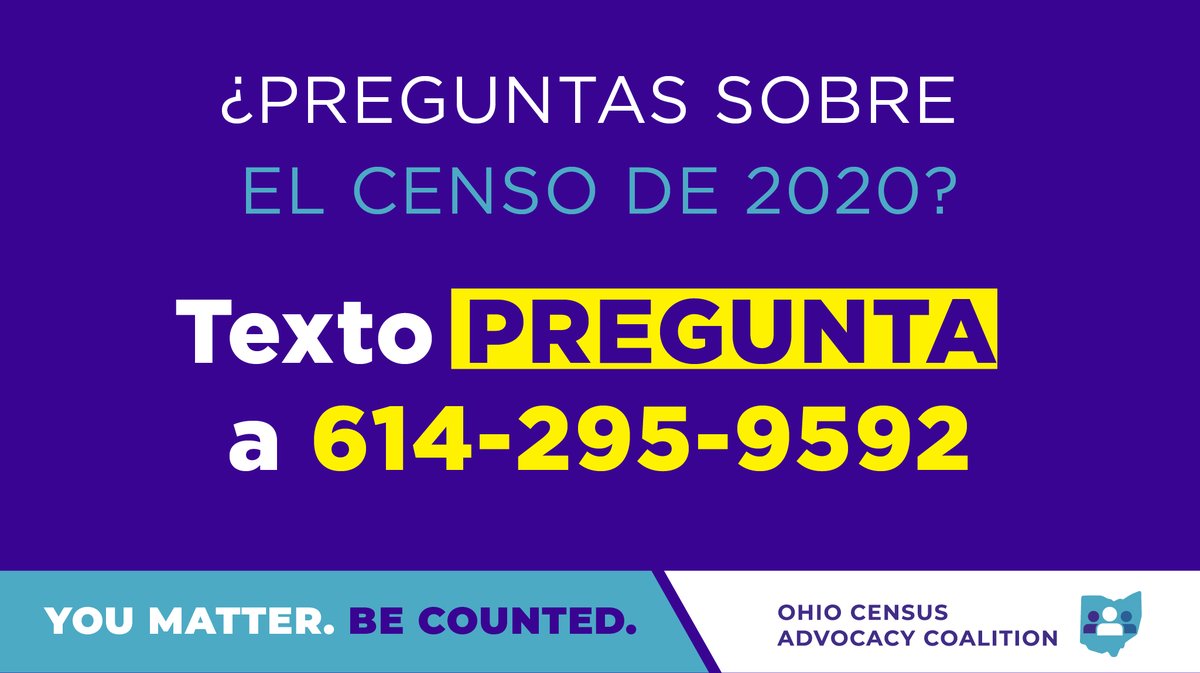 CensusOhio's tweet photo. Tienes una pregunta sobre el censo de 2020? Visita esta pagina de facebook para más información y escribe "PREGUNTA" en una mensaje nueva: https://t.co/RrFVorNctX https://t.co/mF8hpB3zmK
