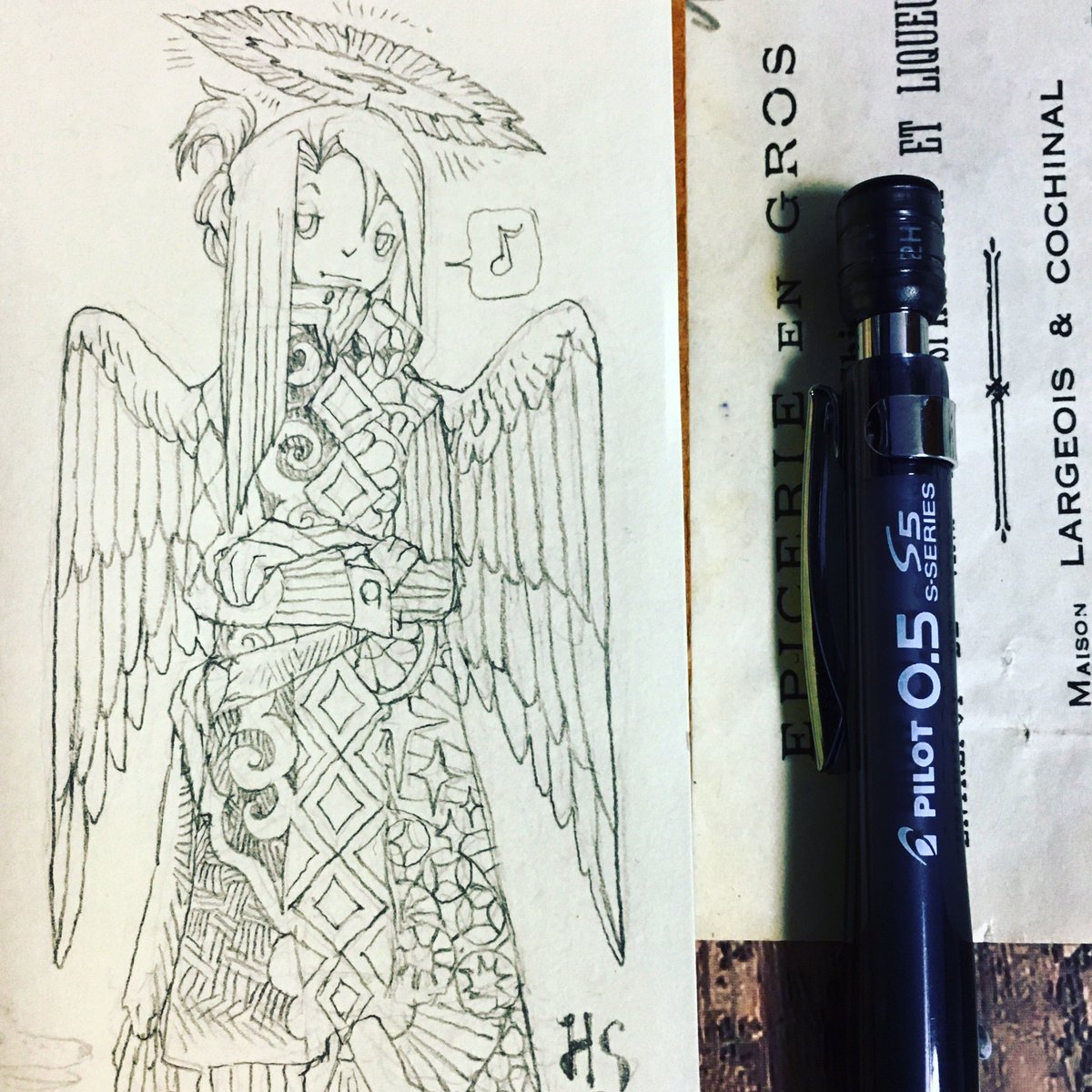 模様練習に天使さんを描いてみる クロッキー帳 シャーペン イラスト 練習 ハルカゼ Croquis の漫画 模様練習に天使さんを描いてみる クロッキー帳 シャーペン イラスト 練習 ハルカゼ Croquis の漫画