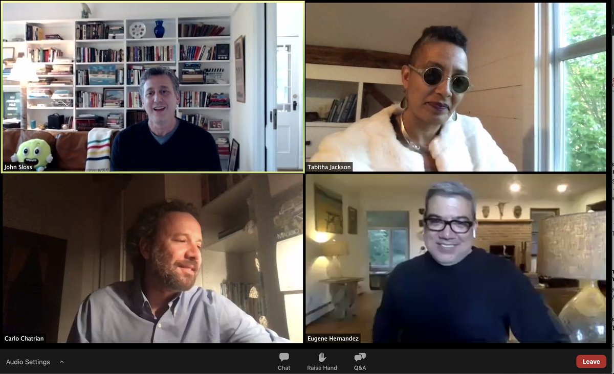 Spending the next hour with this cool bunch talking all things #FilmFestival  @johnsloss @Cinetic_Media  @eug @TABULA4 @CarloChatrian @TheNYFF @FilmLinc @sundancefest @sundanceorg @berlinale #COVID