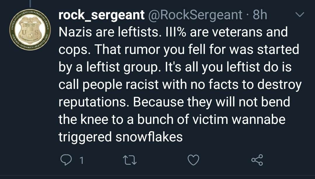 Another "vet bro" faux veteran account down This one was a "cue" ball anonymous supporter and openly a white nationalist