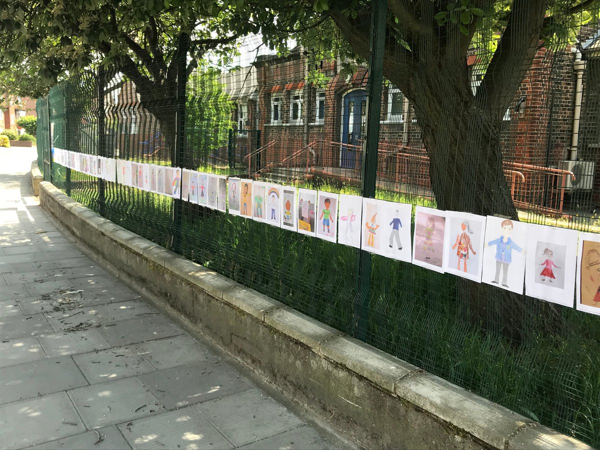 BobDrew7's tweet photo. "Arms around our school" - self-portrait project for our community - children, parents, members of staff and governors.  We are here for together in spirit if not in body, linking hands to show we are strong together, no-one is out our thoughts.  Hope it offers well-being support https://t.co/TwvUv5i3cW