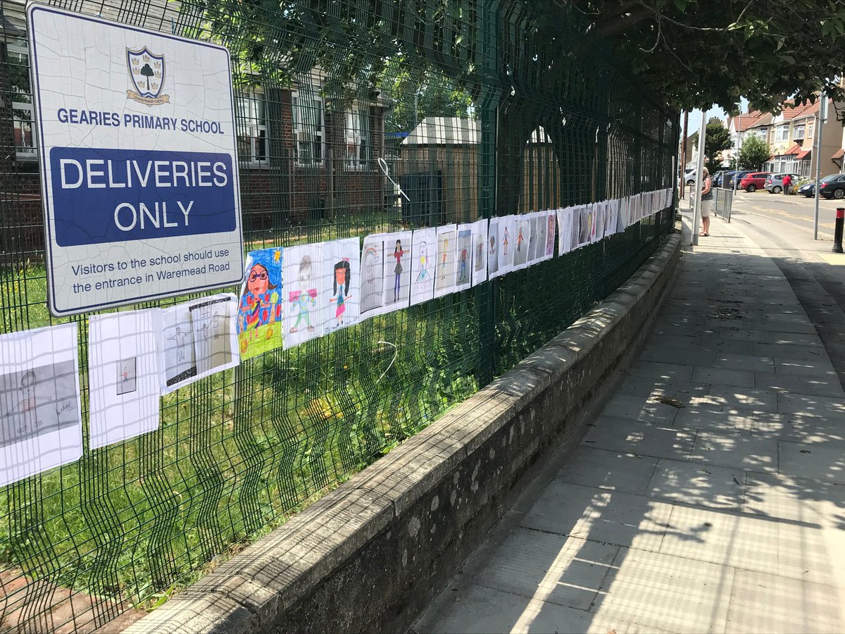 BobDrew7's tweet photo. "Arms around our school" - self-portrait project for our community - children, parents, members of staff and governors.  We are here for together in spirit if not in body, linking hands to show we are strong together, no-one is out our thoughts.  Hope it offers well-being support https://t.co/TwvUv5i3cW
