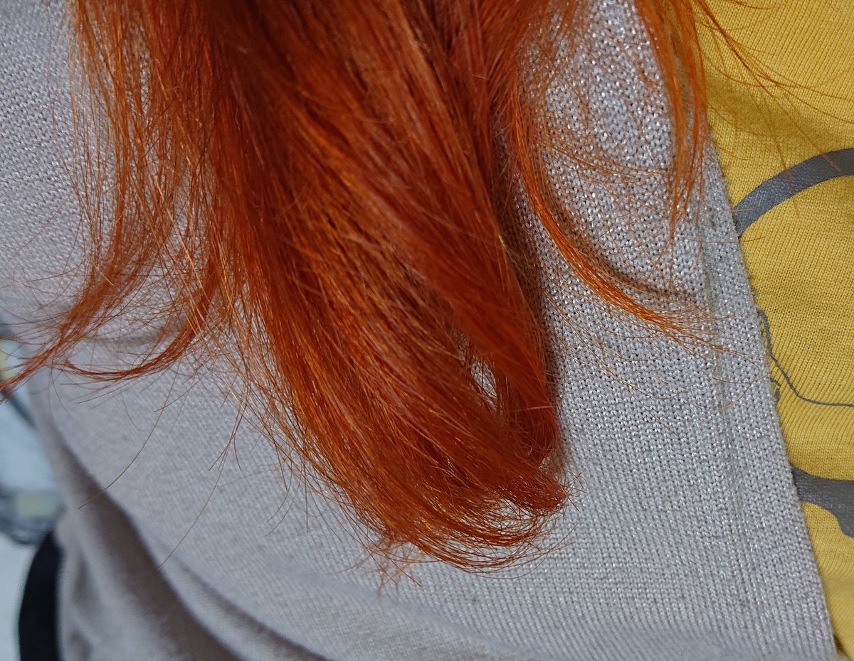 髪の毛オレンジにしました 毛先だけ 全体もオレンジ系だけどここまでオレンジじゃな いしなつのイラスト