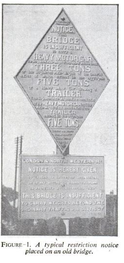 BillHarvey2's tweet photo. We've got used to clear bold road signs designed to communicate important information quickly. Love this early weight limit sign for a bridge. https://t.co/WN2rX9XoSO