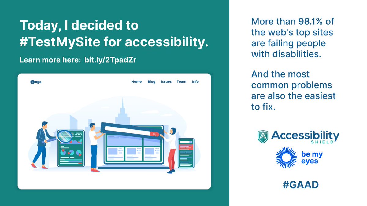 willkbutler's tweet photo. Hire a user tester with a disability to test your website today. Find out if your site is excluding ~ a billion people around the world. Then fix it. I ordered a #TestMySite report for one of our new event registration pages @BeMyEyes: https://t.co/fpBQltep1J
#GAAD #GAAD2020 https://t.co/ptEvUHcrqq