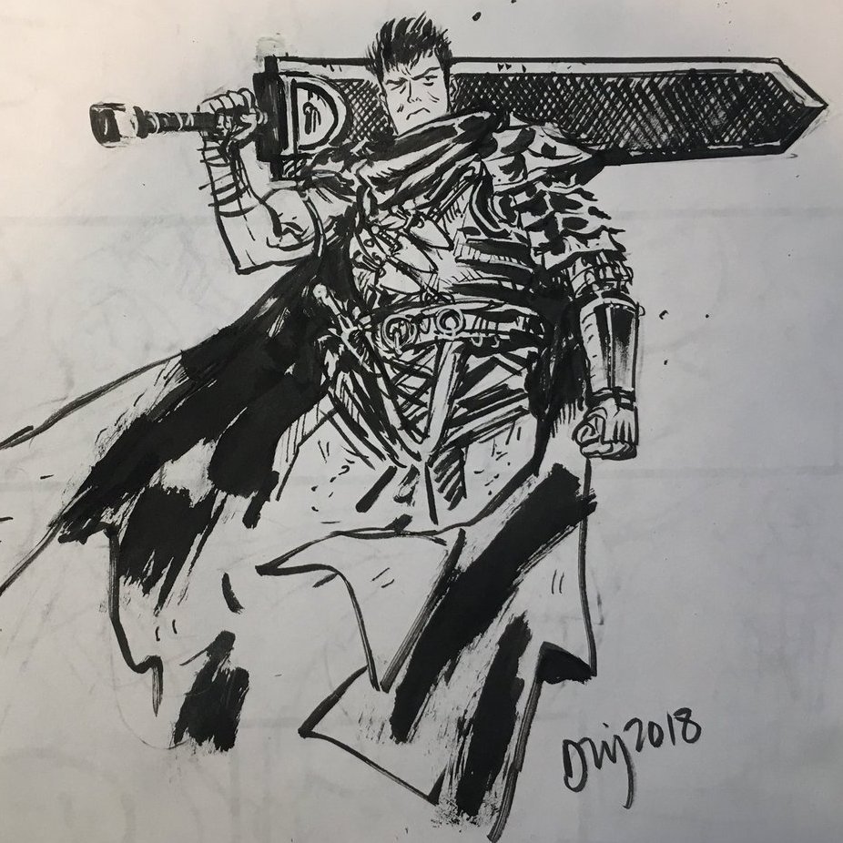 Guts (BERSERK) dessiné par Daniel Warren Johnson (Plein de comics DC )