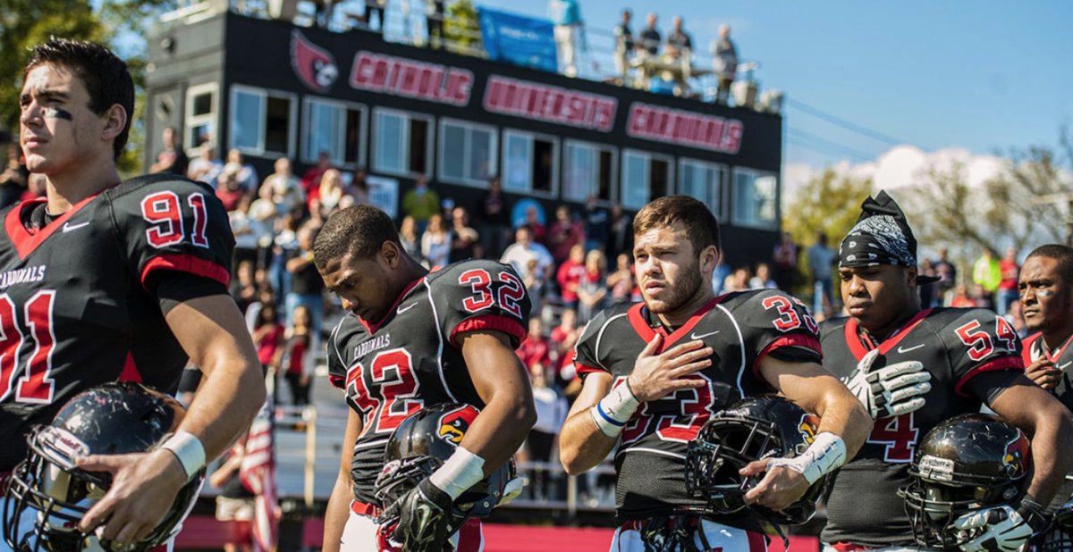 MJJ336's tweet photo. Blessed to say I have earned my first offer to Catholic University! @Coach_Beech42 https://t.co/Dn774JVqRR