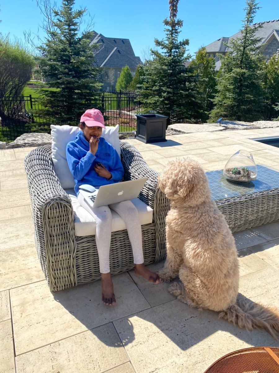 SJK_School's tweet photo. Lower School lucked out with wonderful weather for today’s Outdoor Classroom Day! We love seeing siblings and pets also tune in for #RemoteLearningatSJK. https://t.co/fc44vuaF3g