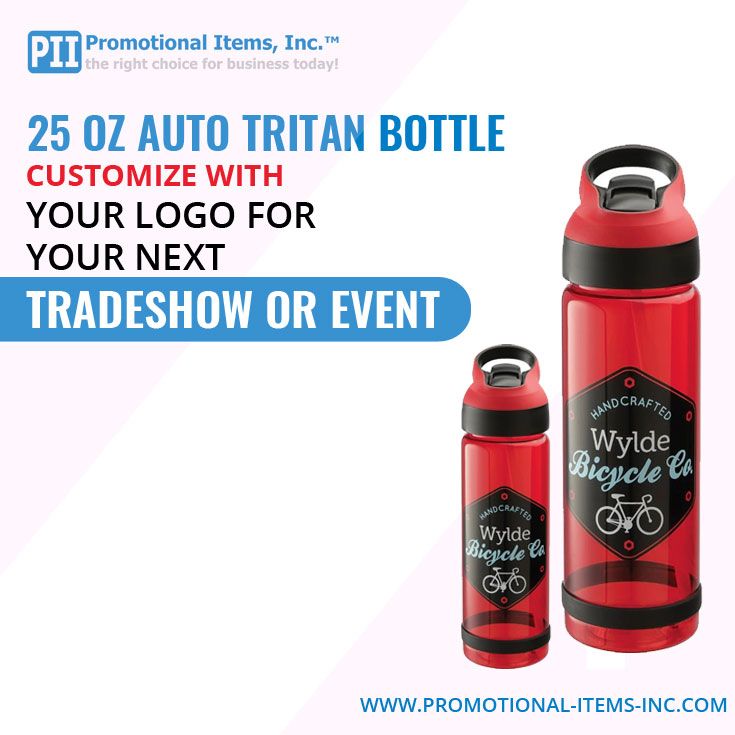 PromoPII's tweet image. 25 oz Auto Tritan Bottle is crafted from durable Tritan plastic, and holds 25 ounces of your favorite beverage. The custom water bottle is available in 4 bottle colors. Find out more @ promotional-items-inc.com/25-oz-auto-tri…