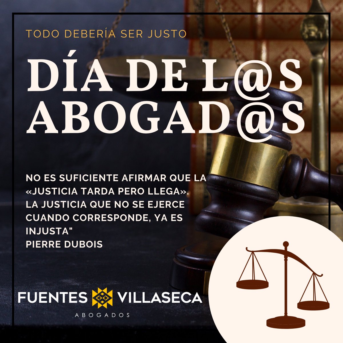 Innovaccin1's tweet photo. "Estudia. El derecho se transforma constantemente. Si no sigues sus pasos, serás cada día un poco menos abogado".
E. Couture
Feliz día Abogad@s!!! https://t.co/ezx31eEttO