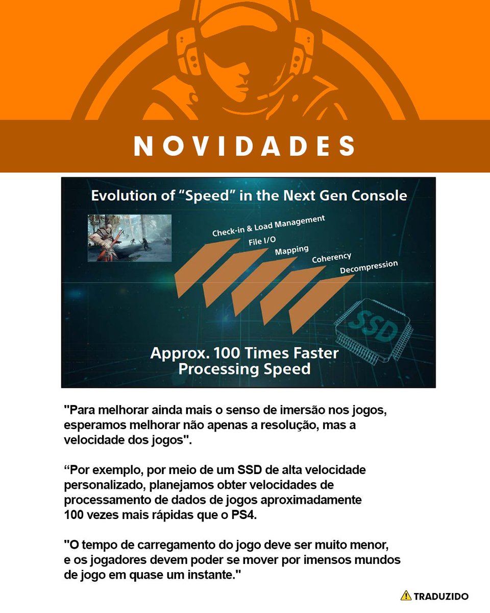 Rone_team's tweet photo. Playstation 5 será 100x mais rápido do que PS4, confirma Sony.

#Novidades #TeamROne #Ps5 #Playstation5 #Sony #Games #Gamevicio https://t.co/72kZ0iAf5N