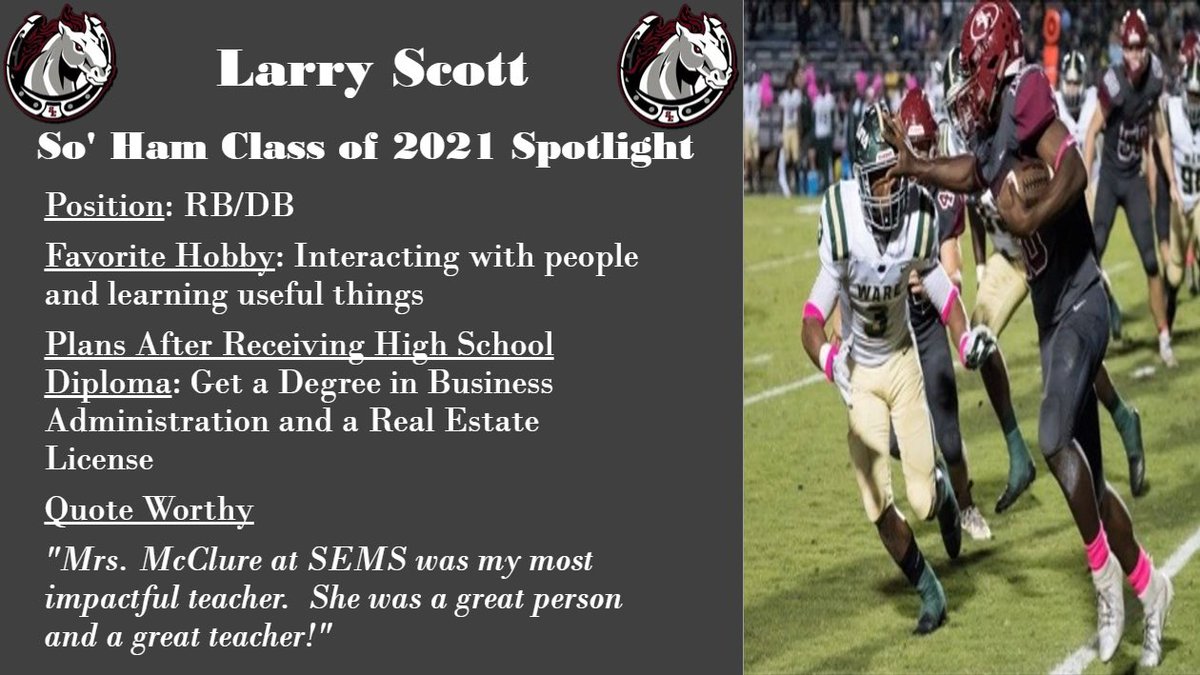 SouthEffingham1's tweet photo. We continue our C/O 2021 Spotlights with a dynamic two way player! @LarryAScott10 played all over the field last year and will continue to do so as a SR leader this year! #SouthStrong #SoHamPride https://t.co/2iIzTEVctX