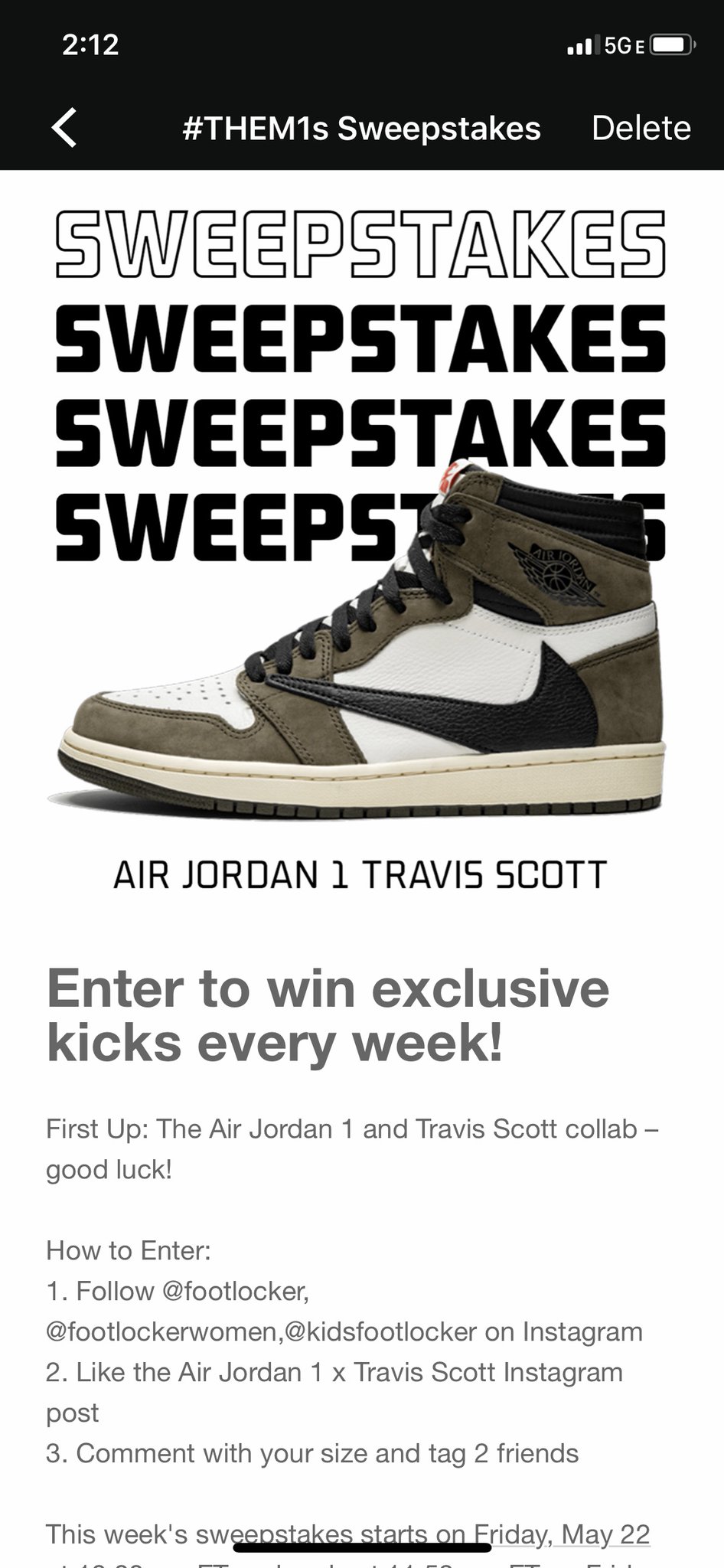 foot locker travis scott