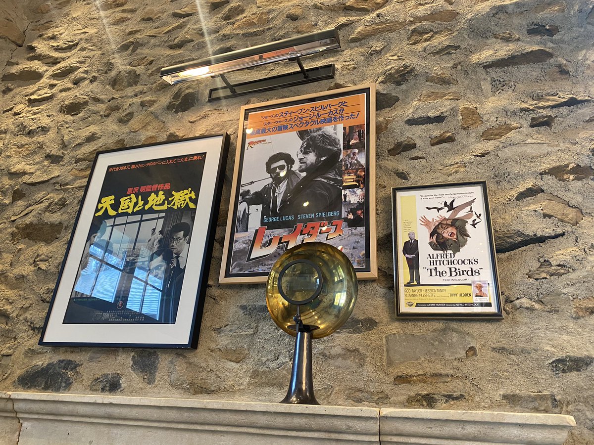 MNightShyamalan's tweet photo. This is my poster collection over the fireplace in my office. The alter to the masters. https://t.co/aq9WEaG5CQ