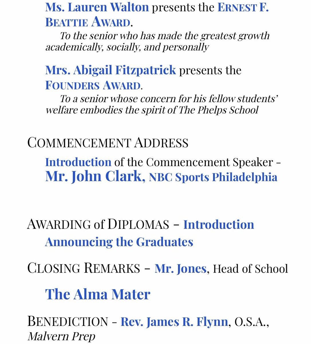 JClarkNBCS's tweet photo. Thinking of all of the graduates of 2020 during this time
Honored to do the virtual commencement address for the graduation at @ThePhelpsSchool
in Malvern PA 🎓
Brings back memories
#CongratsClass #TBT https://t.co/1nb1NKqI9g