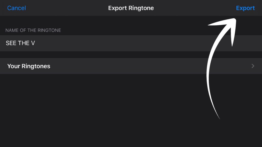 10. Leave the song editor back to the main screen.11. Hold down the song you just created. Your going to want to ‘Rename’ it.12. Finally pick ‘Share’ and save it as a Ringtone. Select export on the next screen and your good to go!