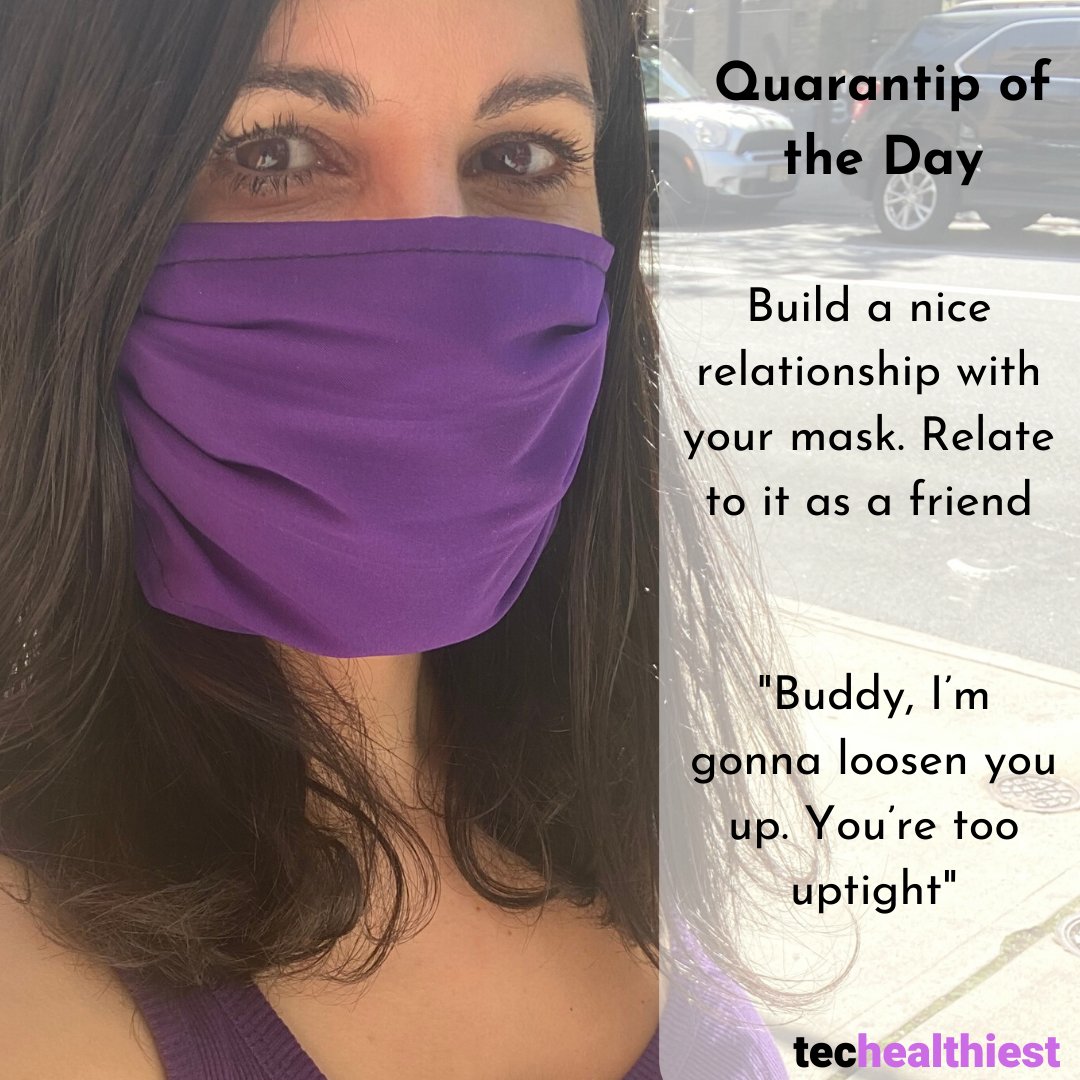 techealthiest's tweet photo. Quarantip of the day: If you have #maskanxiety, talk to your mask as if it's a friend. 

#MentalHealthMonth #MaskUp #anxiety #MasksSaveLives #coronavirusanxiety #copingwithcovid19 #MentalHealthAwarenessMonth #MentalHealthMatters #psychologist #emotionalhealth #anxietyrelief https://t.co/20Dnl2hNiH