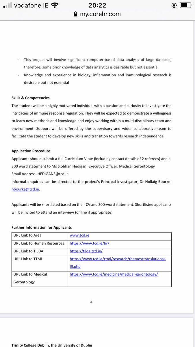 Nollaig Bourke (@nollaigbourke) on Twitter photo If you are interested in the impact that ageing has on our immune system - particularly anti-viral immunity, inflammation and COVID-19 - and want to work within a multi-disciplinary team, I have a PhD studentship available | see jobs.tcd.ie for info | <a href="/TCDGerontology/">TCD Medical Gerontology</a> If you are interested in the impact that ageing has on our immune system - particularly anti-viral immunity, inflammation and COVID-19 - and want to work within a multi-disciplinary team, I have a PhD studentship available | see jobs.tcd.ie for info | <a href="/TCDGerontology/">TCD Medical Gerontology</a>