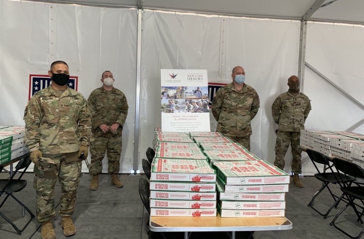 USOElPaso's tweet photo. Over 1,000 service members at McGregor Range enjoyed pizza thanks to our sponsor, the @GarySiniseFound . Thank you for your service! https://t.co/aS5OSsHUjE