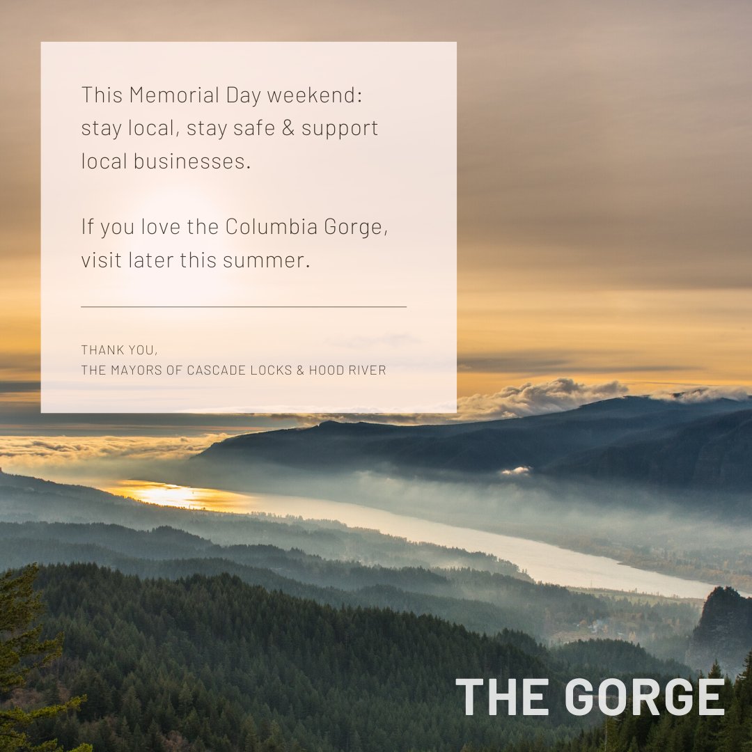 OregonGovBrown's tweet photo. Please enjoy this Memorial Day Weekend close to home. Phase I counties worked hard to prepare their health systems for reopening and need to proceed with caution. Today, I joined 26 mayors from across Oregon in asking you to please be a good neighbor by keeping it local. https://t.co/PHBwZKfPOu