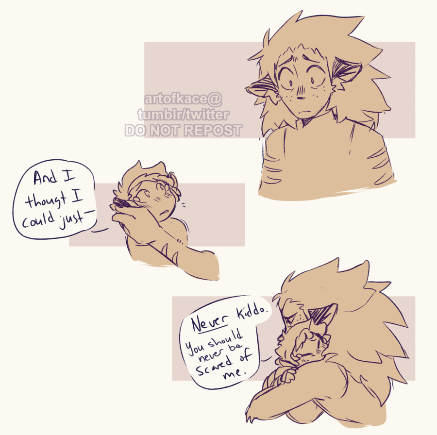 Another old AU ko-fi request comic - Catra mothering Nikala and feeling old wounds along the way ;;