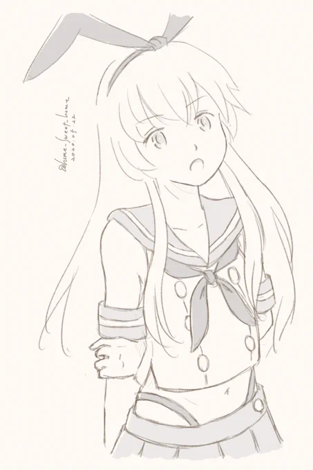 島風さん 80min.rkgk#艦これ版深夜の真剣お絵描き60分一本勝負#艦これ版真剣お絵描き60分一本勝負_20200521#島風 #艦隊これくしょん #艦これ 