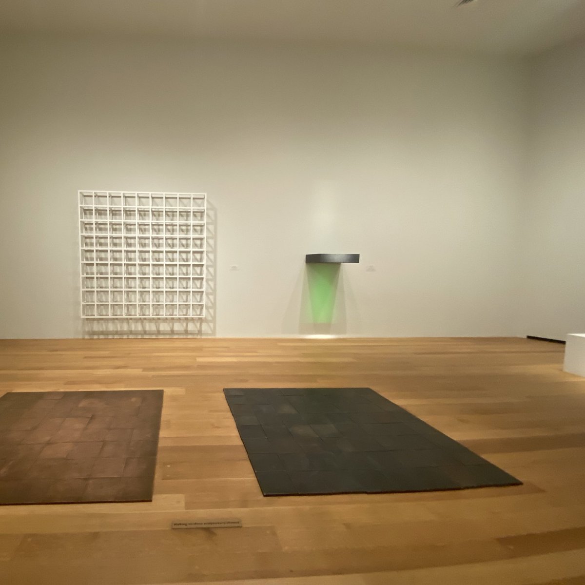 This tour is led (from home) by Jennifer Riddell, interpretive projects manager (whom you may have met on a gallery talk on this same subject).The art in this room is abstract, no “pictures.” You may notice muted colors, geometric and soft forms, and repeated shapes.